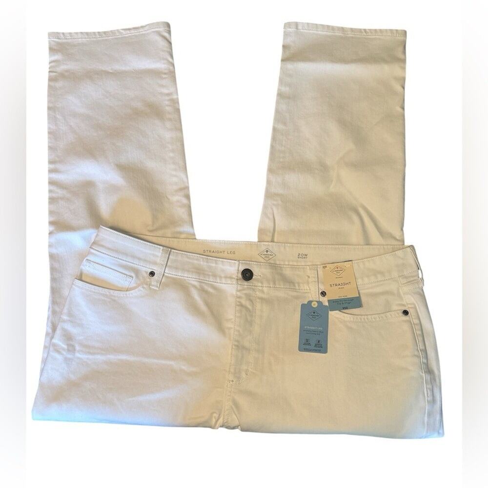 St John's Bay Women's White Size 20 Short Straight Jean NWT